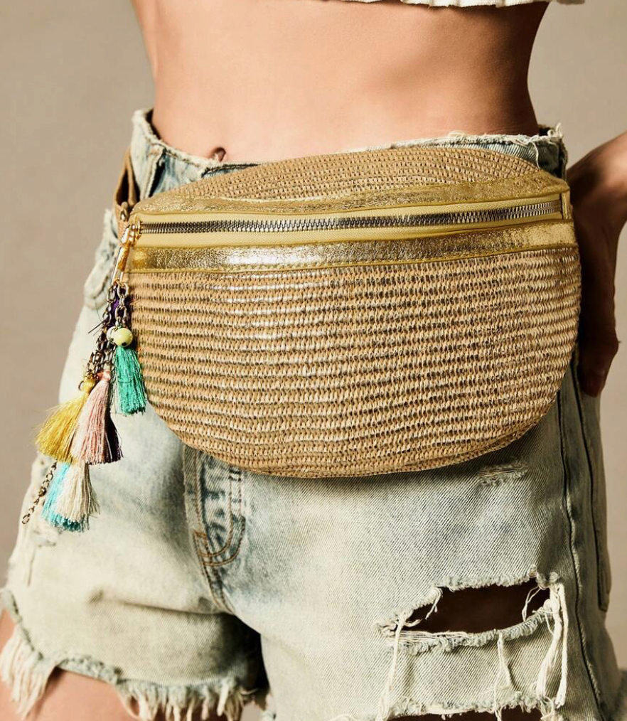 Solstice Straw Belt Bag