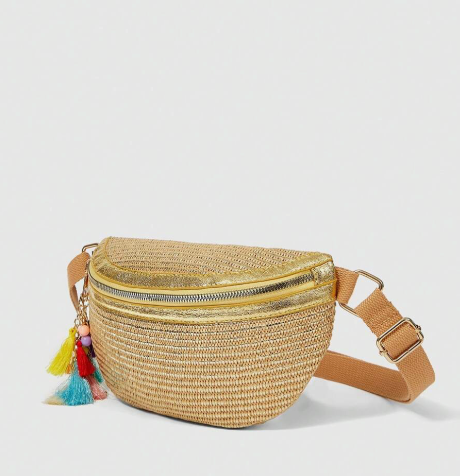Solstice Straw Belt Bag