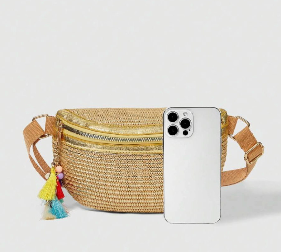 Solstice Straw Belt Bag