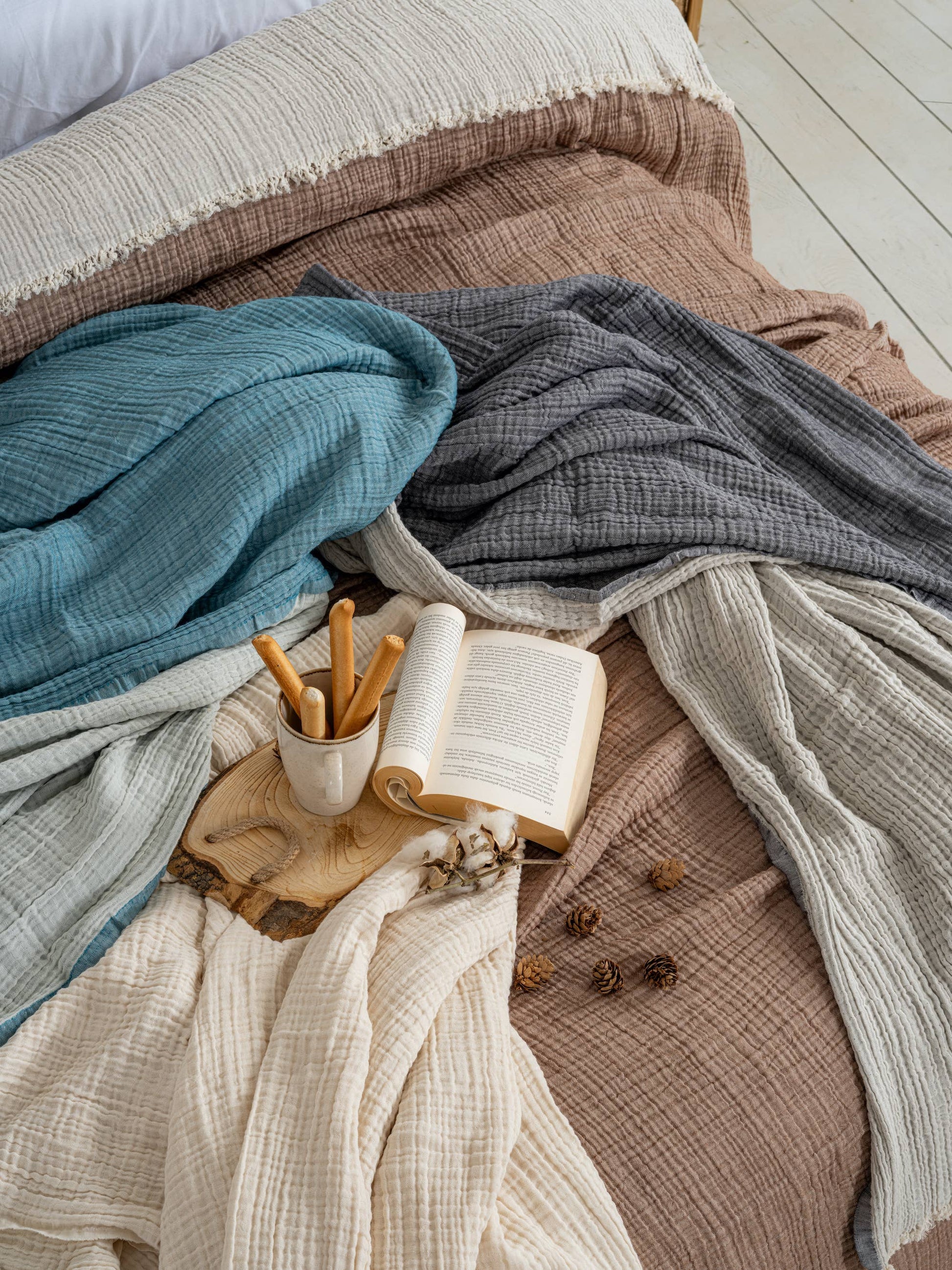4 Layers Muslin Blanket | Quilted Blanket | King Size