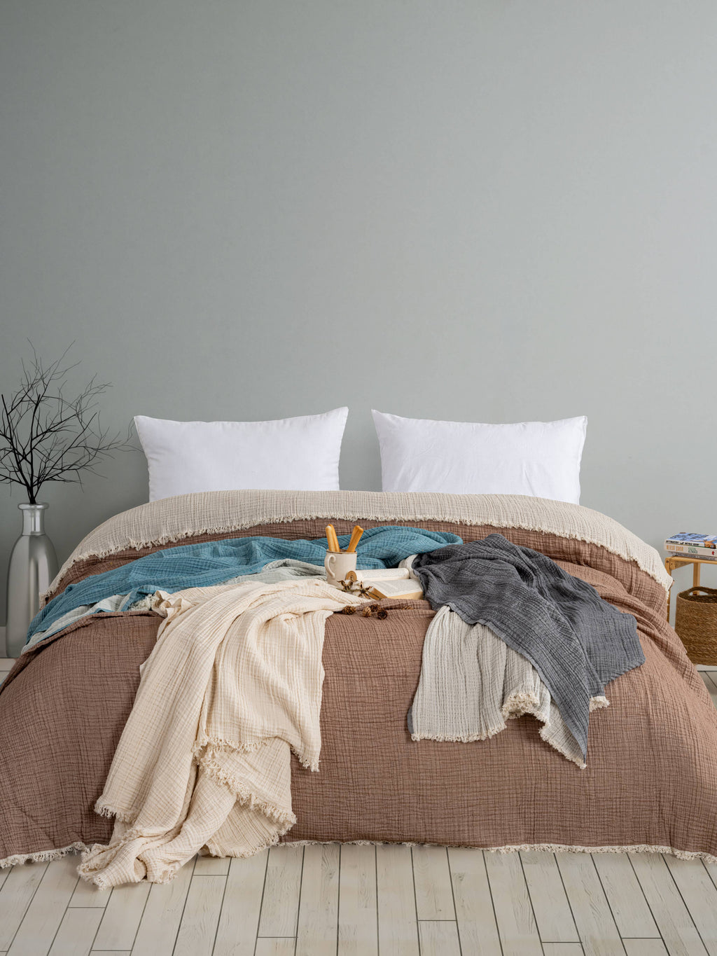 4 Layers Muslin Blanket | Quilted Blanket | King Size