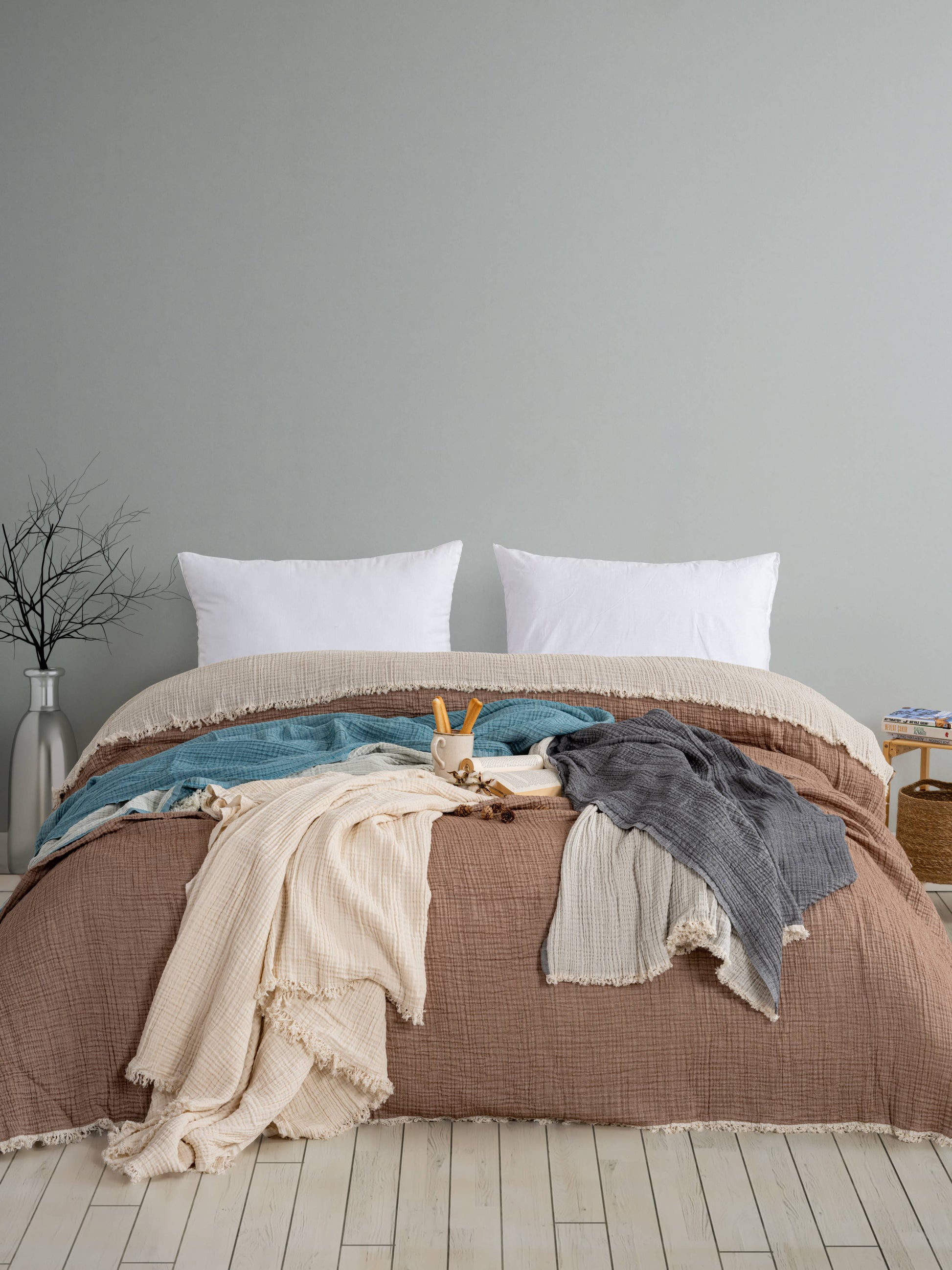4 Layers Muslin Blanket | Quilted Blanket | King Size